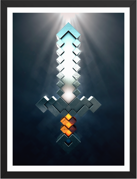 POSTER GAMES MINECRAFT SWORD IRON 3D