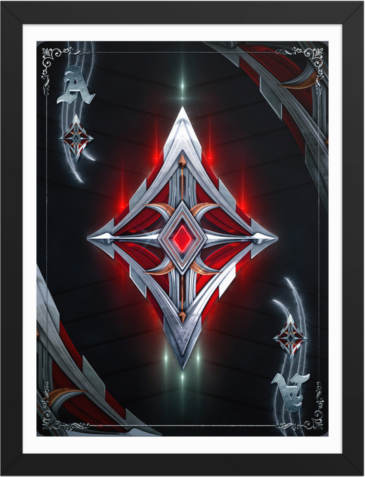 POSTER GAMES POKER CARDS ACE DIAMOND BLACK 3D
