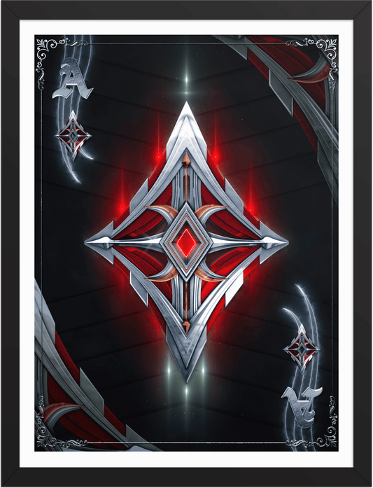 POSTER GAMES POKER CARDS ACE DIAMOND BLACK 3D