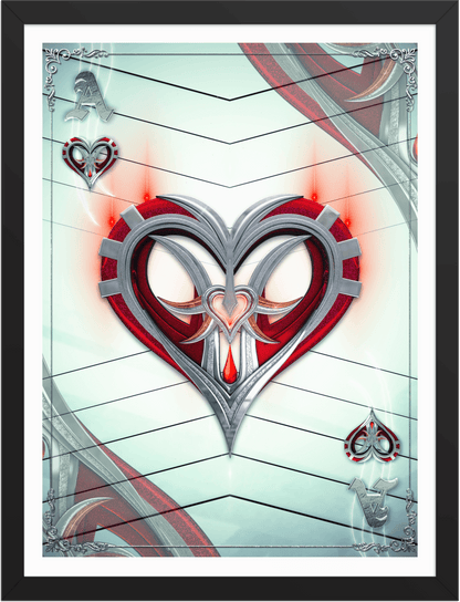 POSTER GAMES POKER CARDS ACE HEARTS WHITE 3D