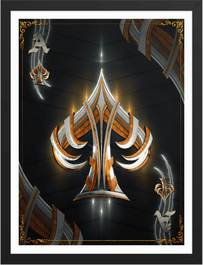 POSTER GAMES POKER CARDS ACE SWORD BLACK 3D