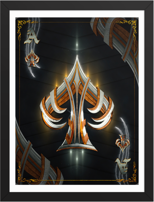 POSTER GAMES POKER CARDS ACE SWORD BLACK 3D