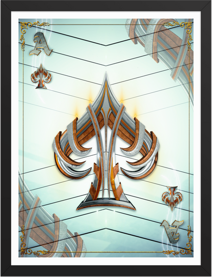 POSTER GAMES POKER CARDS ACE SWORD WHITE 3D