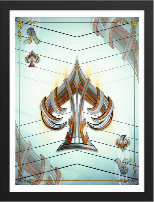 POSTER GAMES POKER CARDS ACE SWORD WHITE 3D