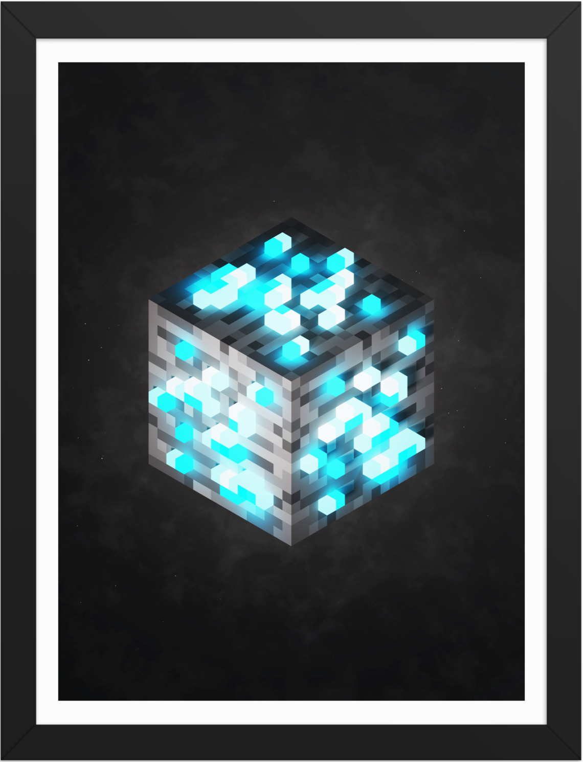 POSTER GAMES MINECRAFT CUBE ORES DIAMOND VOXEL ART