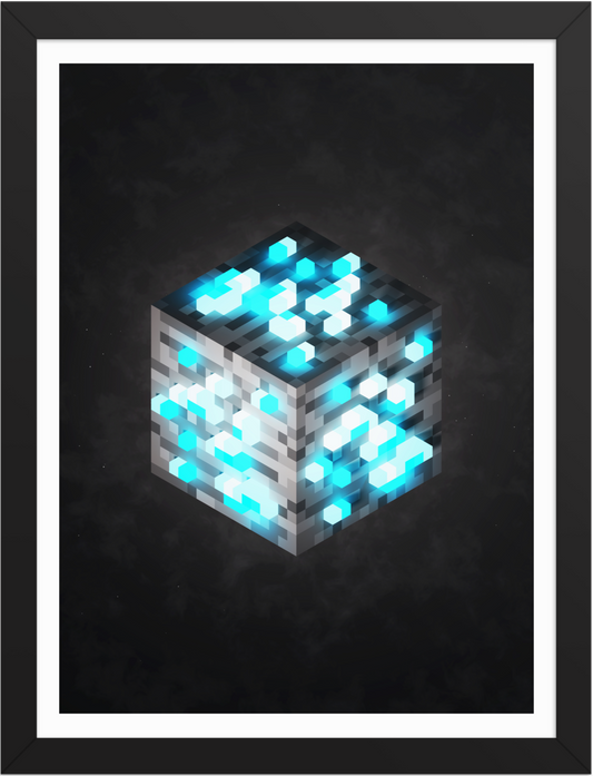 POSTER GAMES MINECRAFT CUBE ORES DIAMOND VOXEL ART