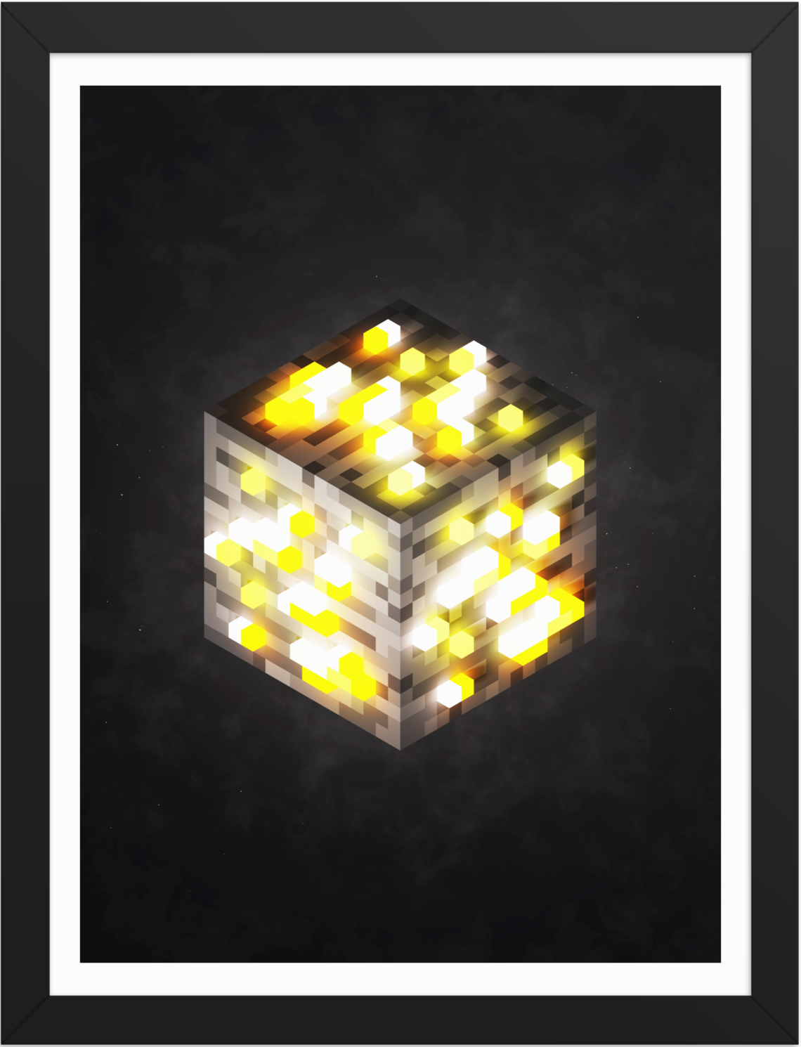POSTER GAMES MINECRAFT CUBE ORES GOLD VOXEL ART
