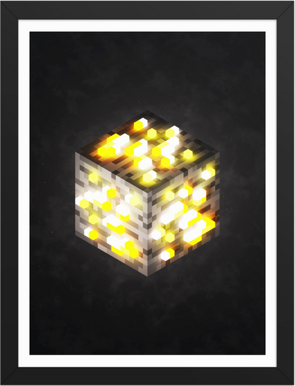 POSTER GAMES MINECRAFT CUBE ORES GOLD VOXEL ART