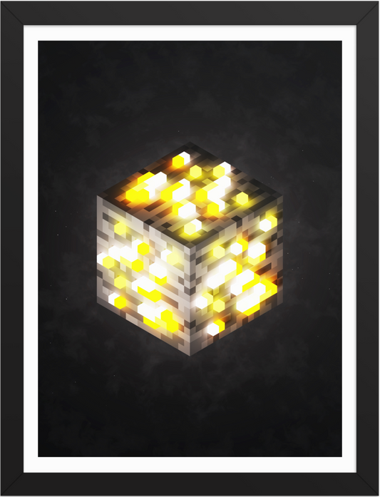 POSTER GAMES MINECRAFT CUBE ORES GOLD VOXEL ART