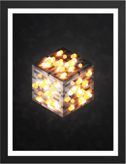 POSTER GAMES MINECRAFT CUBE ORES IRON VOXEL ART