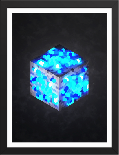 POSTER GAMES MINECRAFT CUBE ORES LAPISLAZULI VOXEL ART
