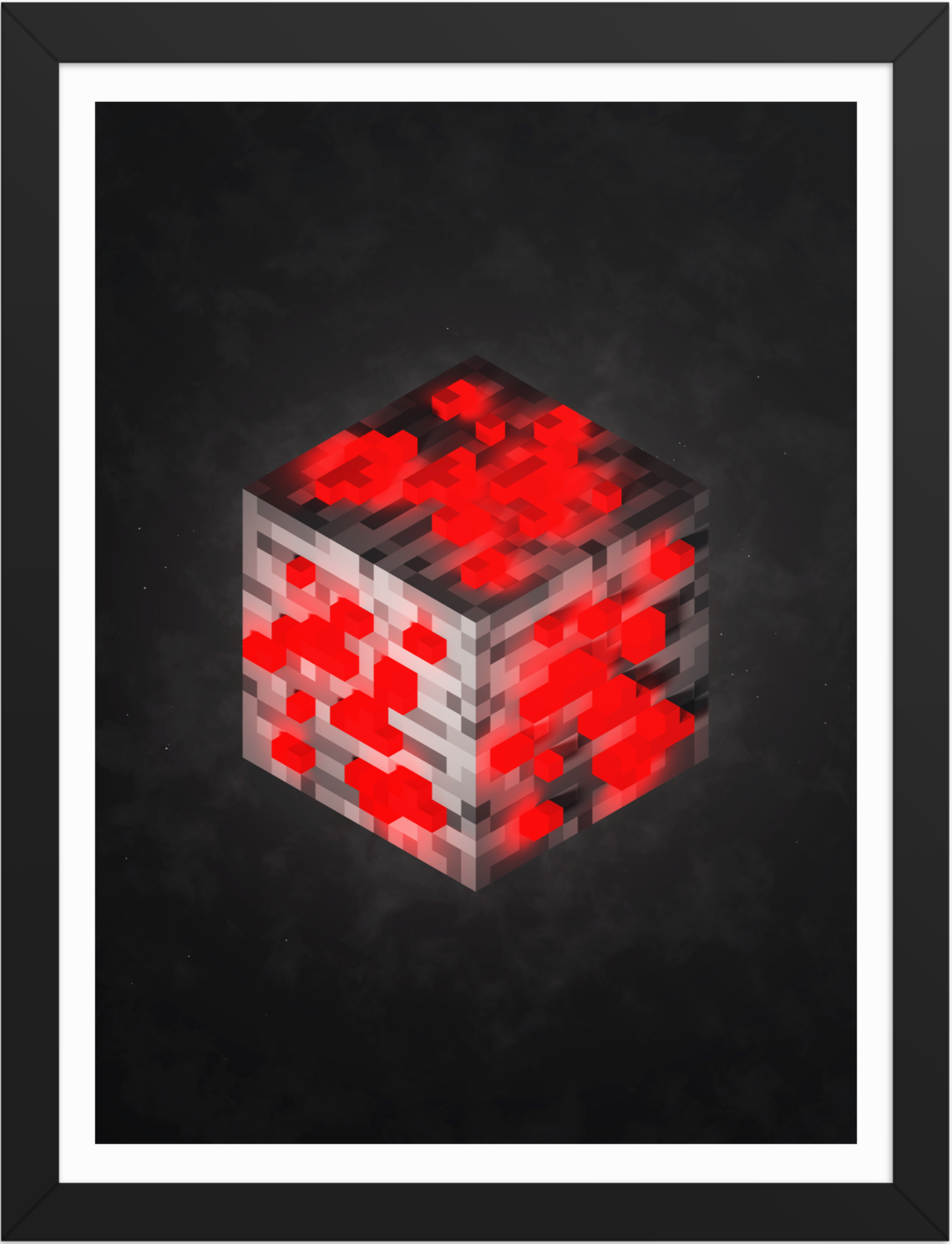 POSTER GAMES MINECRAFT CUBE ORES RED STONE VOXEL ART