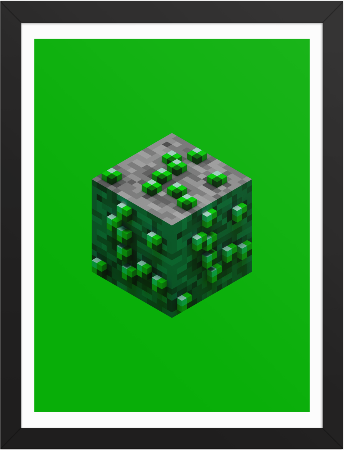 POSTER GAMES MINECRAFT ORES EMERALD VOXEL ART