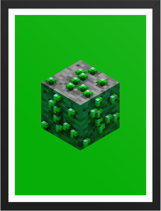 POSTER GAMES MINECRAFT ORES EMERALD VOXEL ART