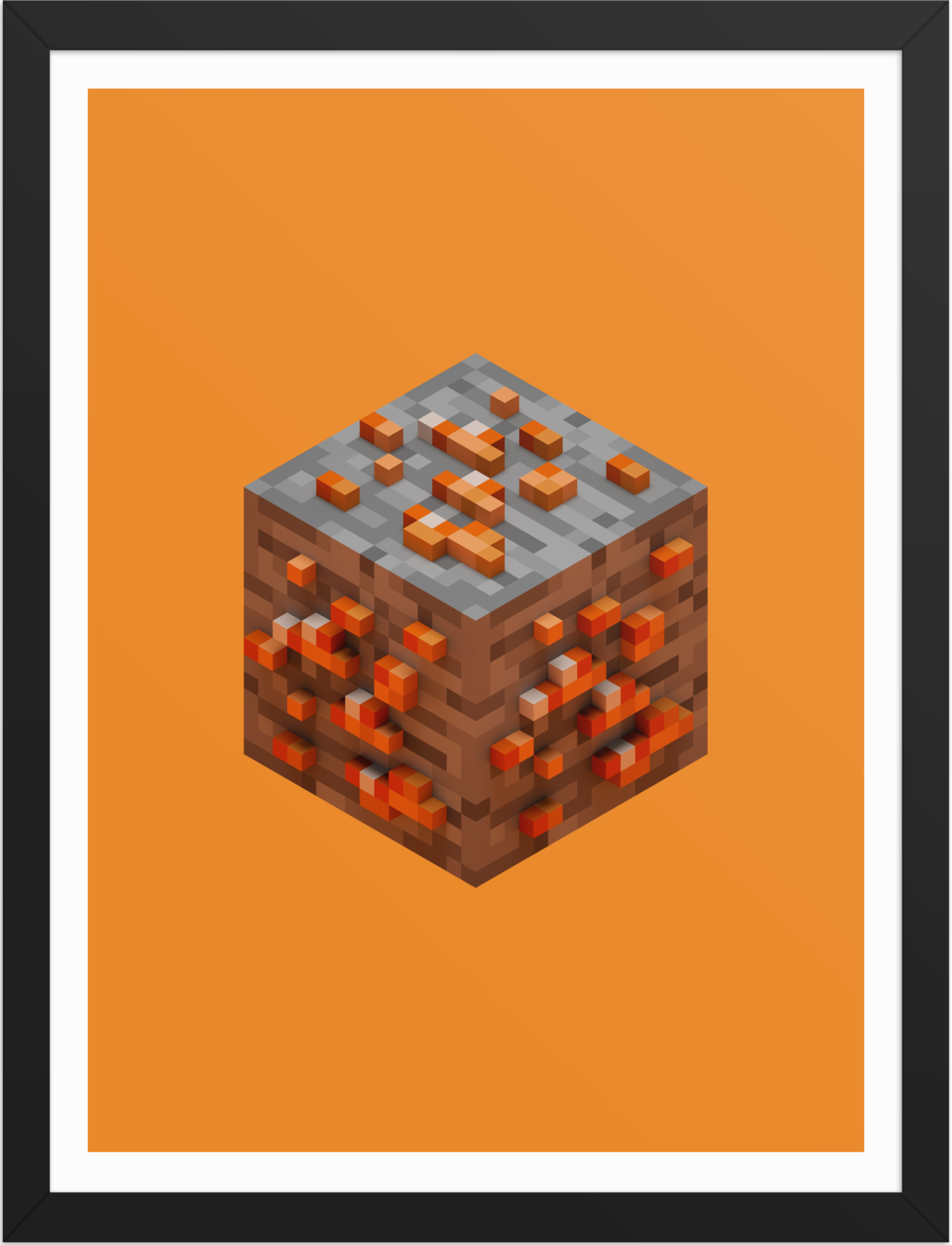 POSTER GAMES MINECRAFT ORES IRON VOXEL ART