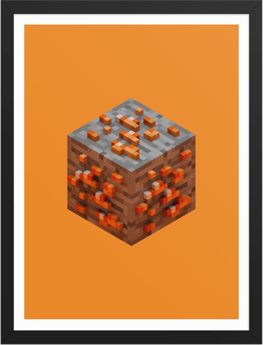 POSTER GAMES MINECRAFT ORES IRON VOXEL ART