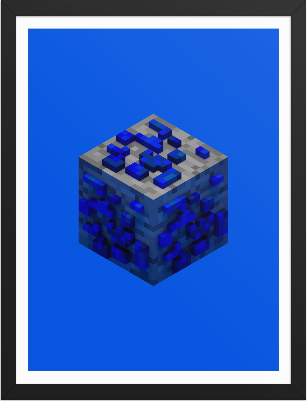 POSTER GAMES MINECRAFT ORES LAPIS LAZULI VOXEL ART