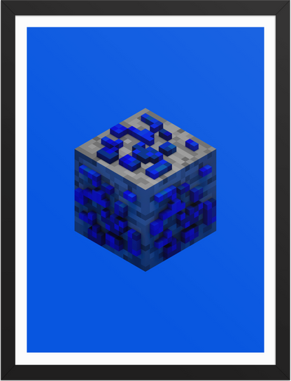 POSTER GAMES MINECRAFT ORES LAPIS LAZULI VOXEL ART