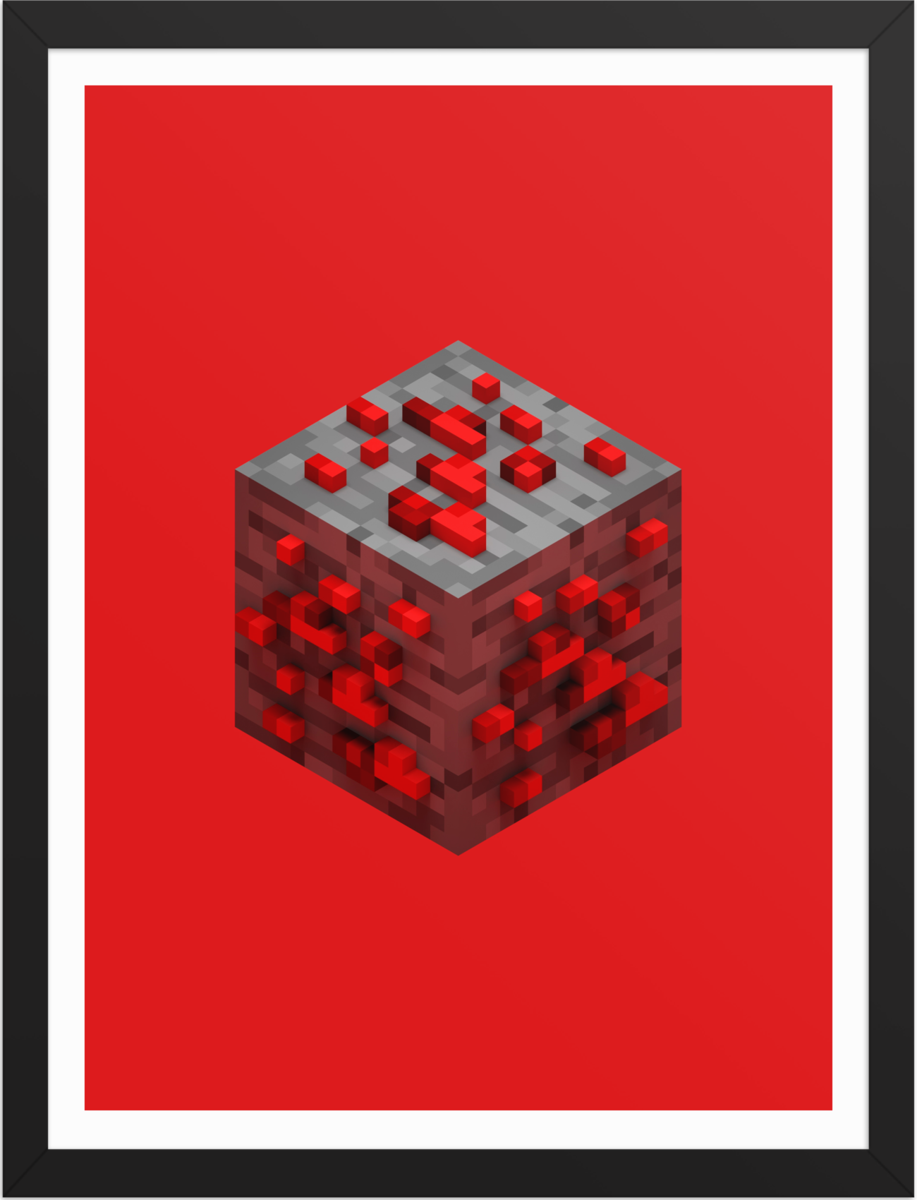 POSTER GAMES MINECRAFT ORES REDSTONE VOXEL ART