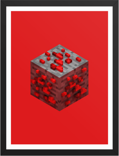 POSTER GAMES MINECRAFT ORES REDSTONE VOXEL ART