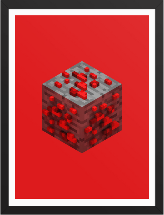 POSTER GAMES MINECRAFT ORES REDSTONE VOXEL ART