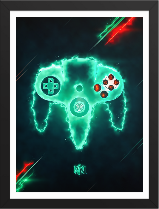 POSTER GAMES NINTENDO 64 CONTROL ENERGY ILLUSTRATION