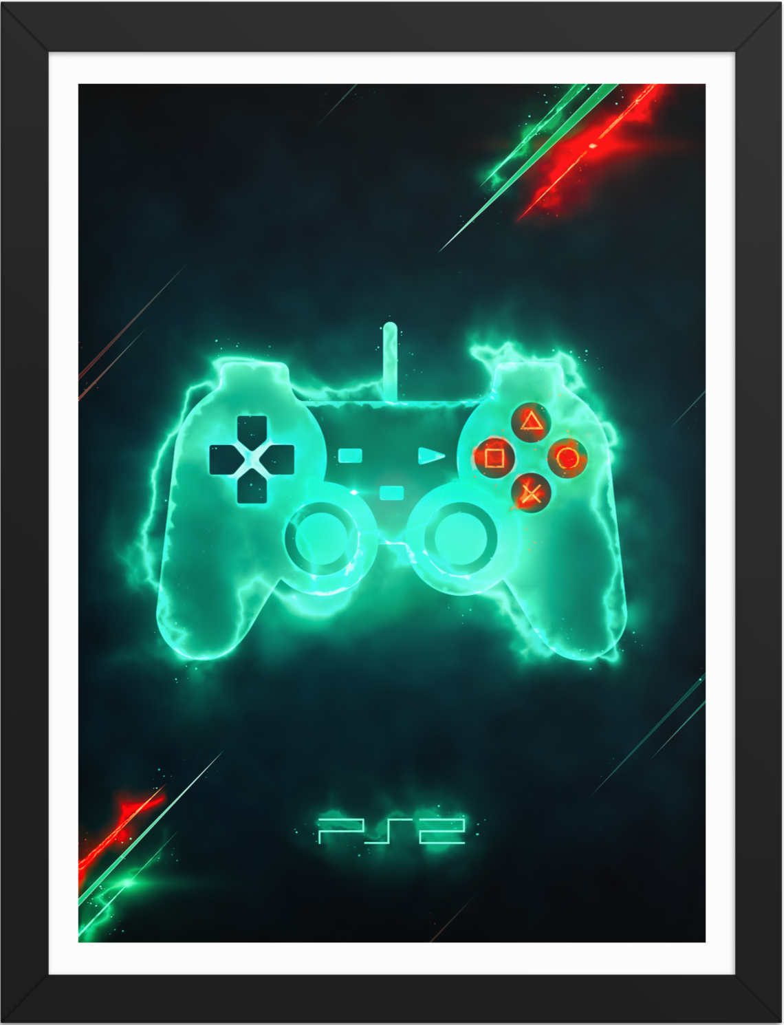POSTER GAMES PLAYSTATION 2 CONTROL ENERGY ILLUSTRATION