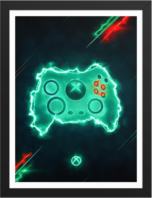 POSTER GAMES XBOX CONTROL ENERGY ILLUSTRATION
