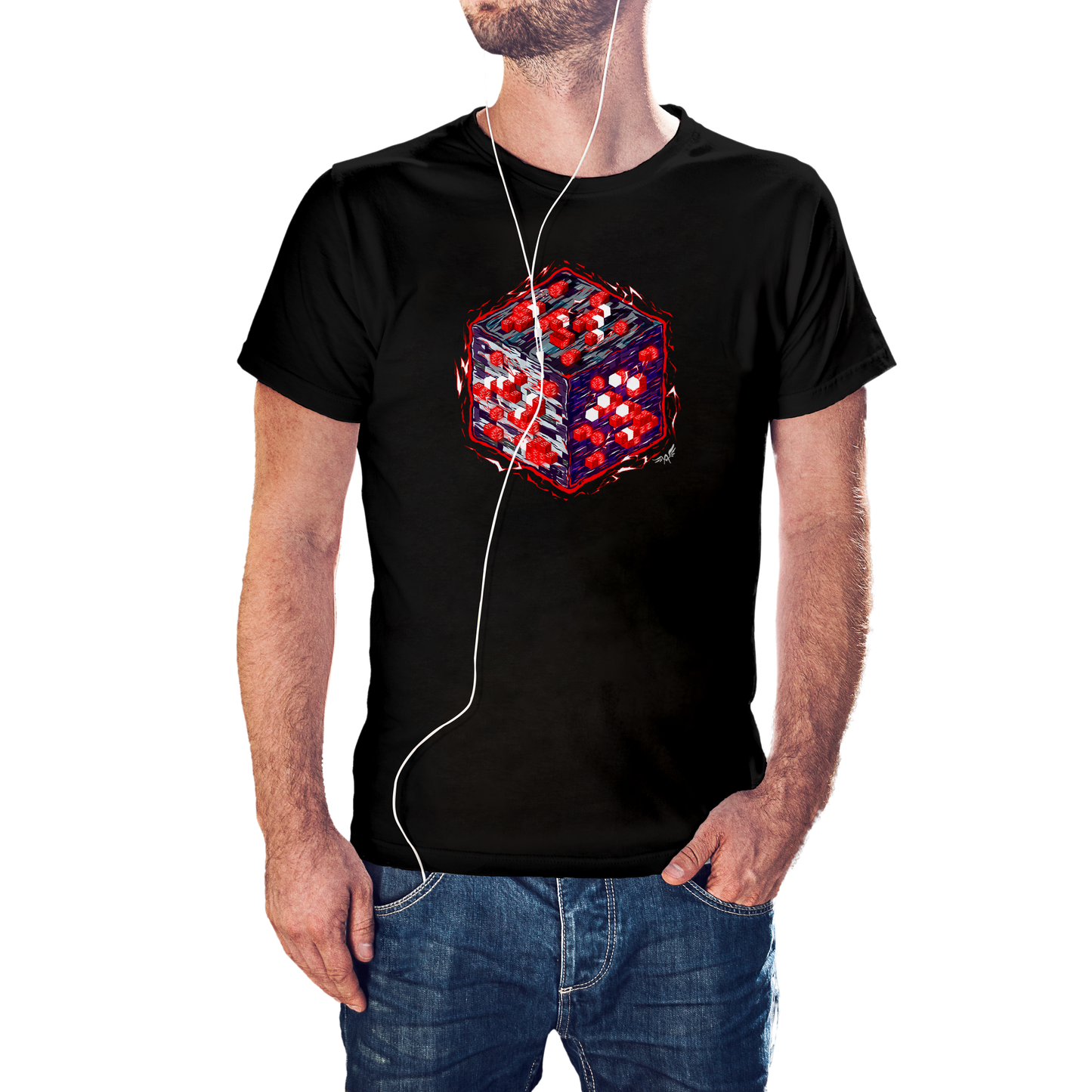MINECRAFT BLOCKS ENERGY REDSTONE | T-SHIRT UNISEX GARMENT-DYED HEAVYWEIGHT